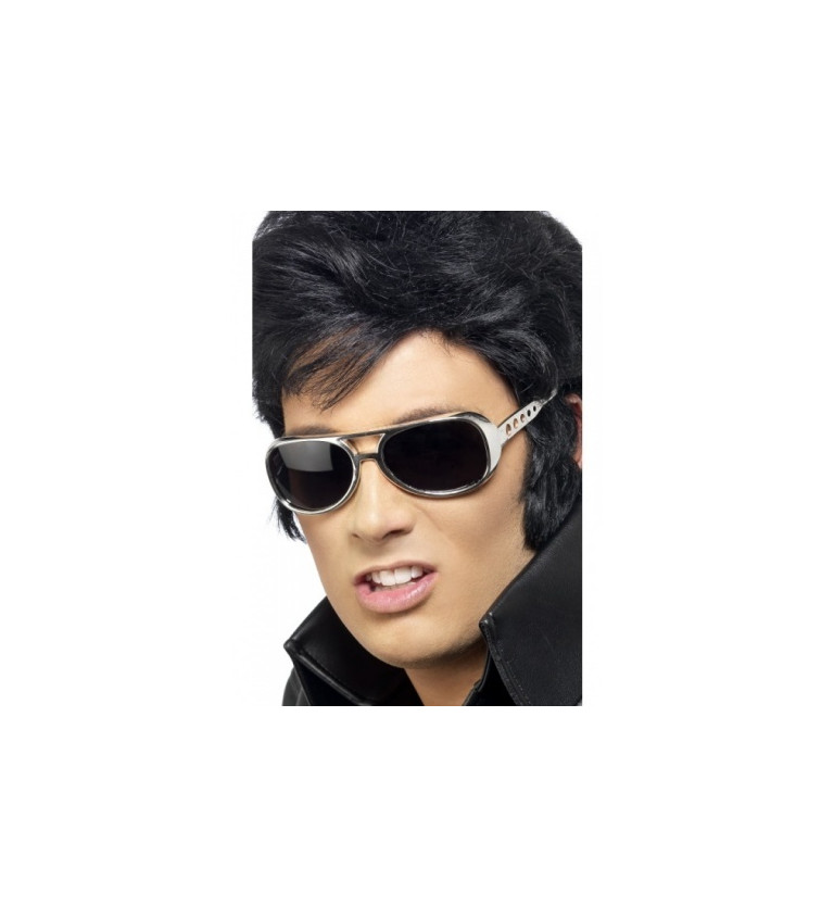 Okuliare Elvis Presley - strieborné