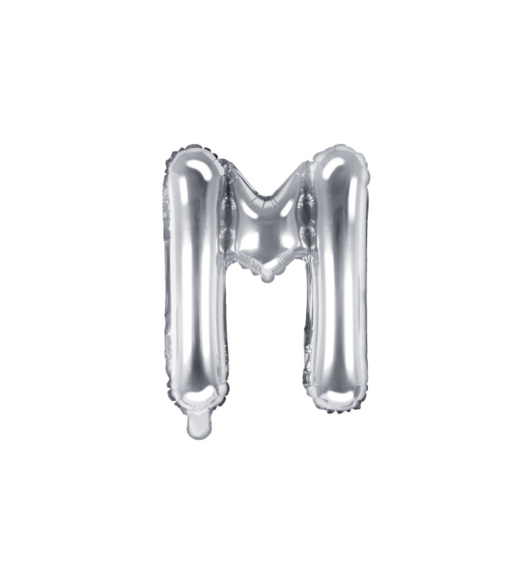Fóliový balónik "M" - strieborné