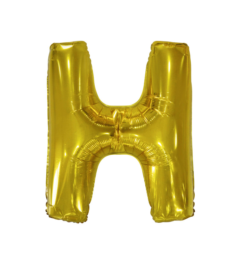 Fóliový balónik "H" - zlatý 86cm