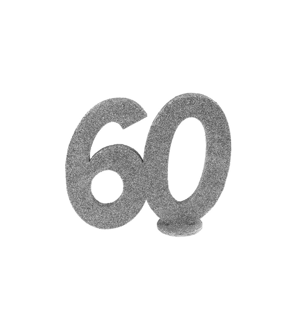Číslo 60 - strieborná dekorácia