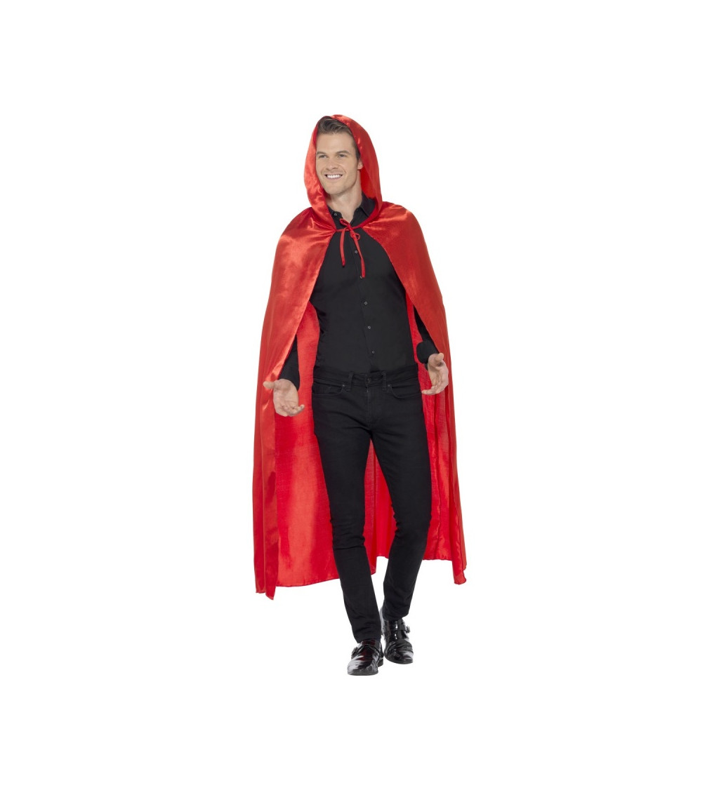 Čertovský plášť s kapucňou - červený