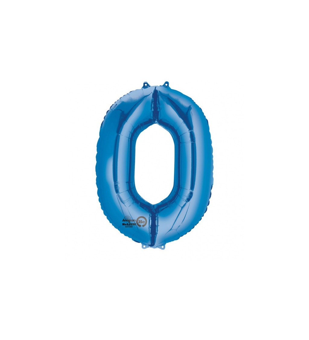 Modrý foliový balón - číslo 0
