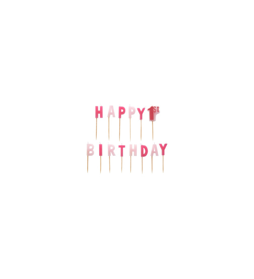 Sviečky ružové - Happy birthday
