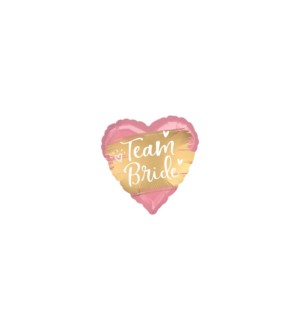 Fóliový ružový balónik - Team bride