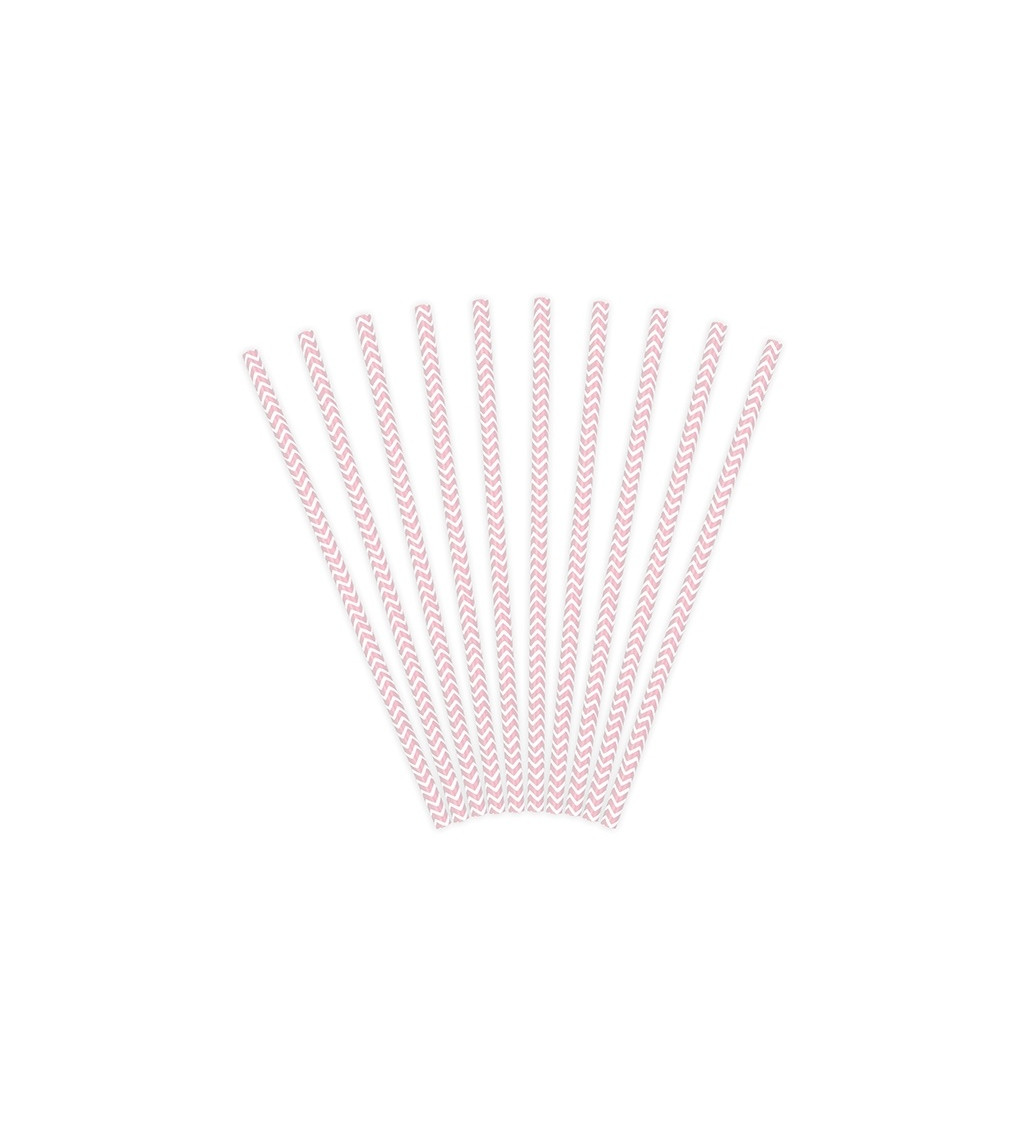 Slamky papierové s vlnkami - ružové