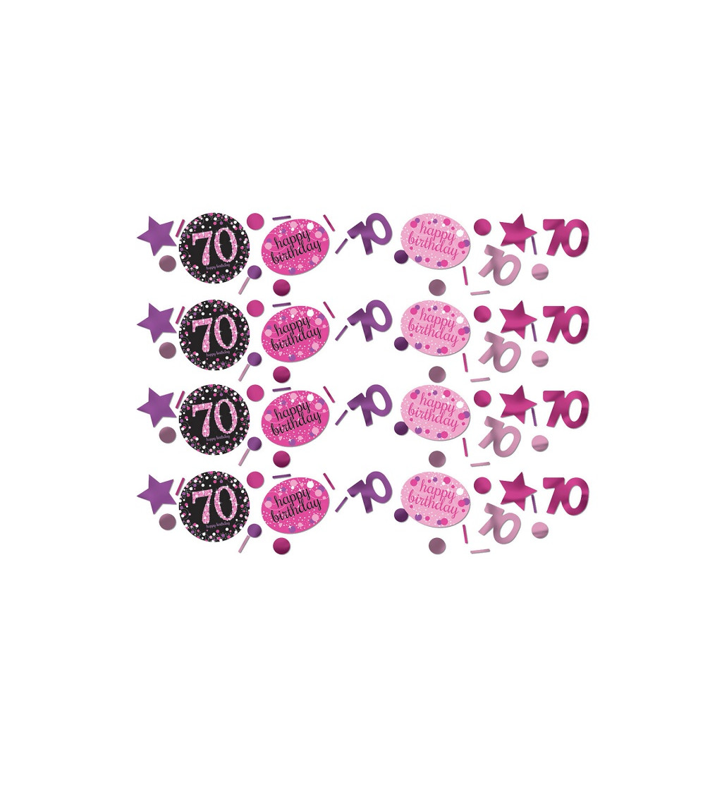 Ružové narodeninové konfety 70