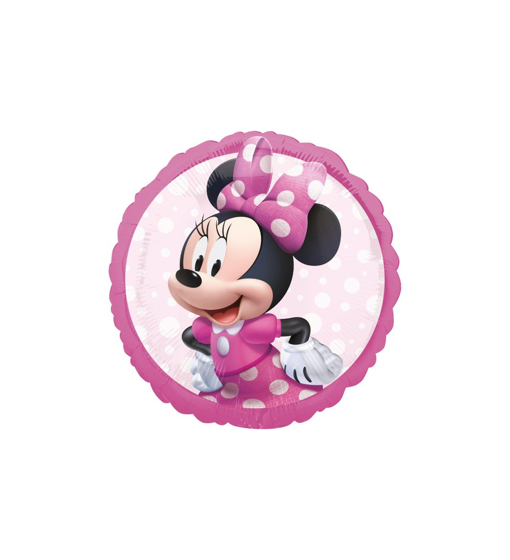 Okrúhly balónik Minnie v ružovej farbe