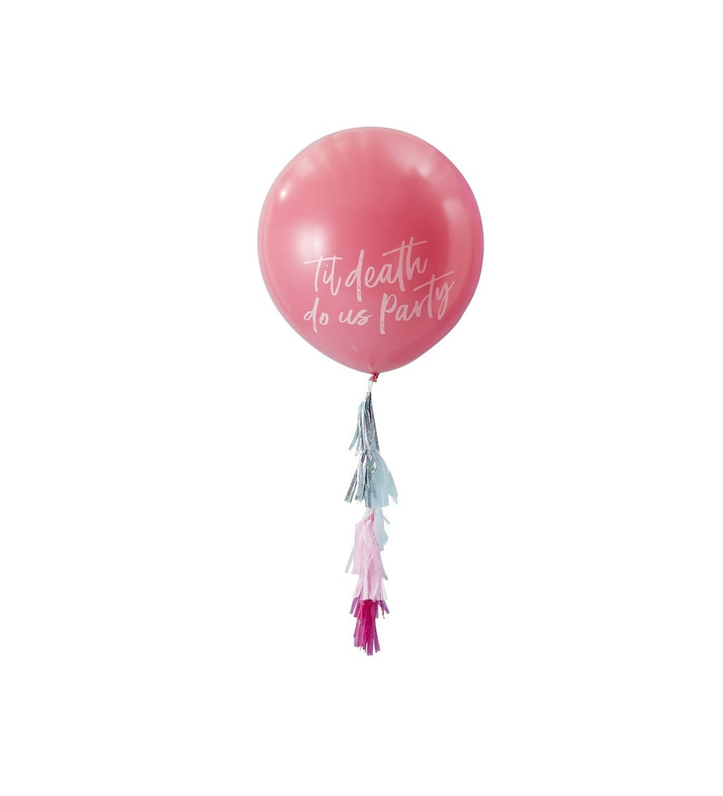 Balónik - veľký ružový so strapcami