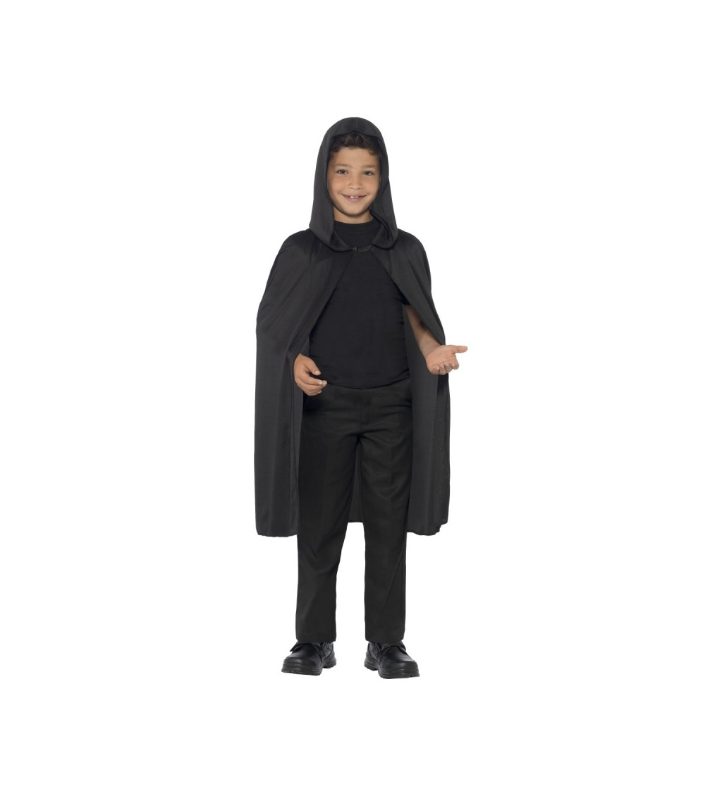 Detský plášť s kapucňou - čierny