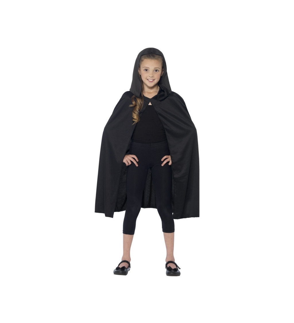 Detský plášť s kapucňou - čierny