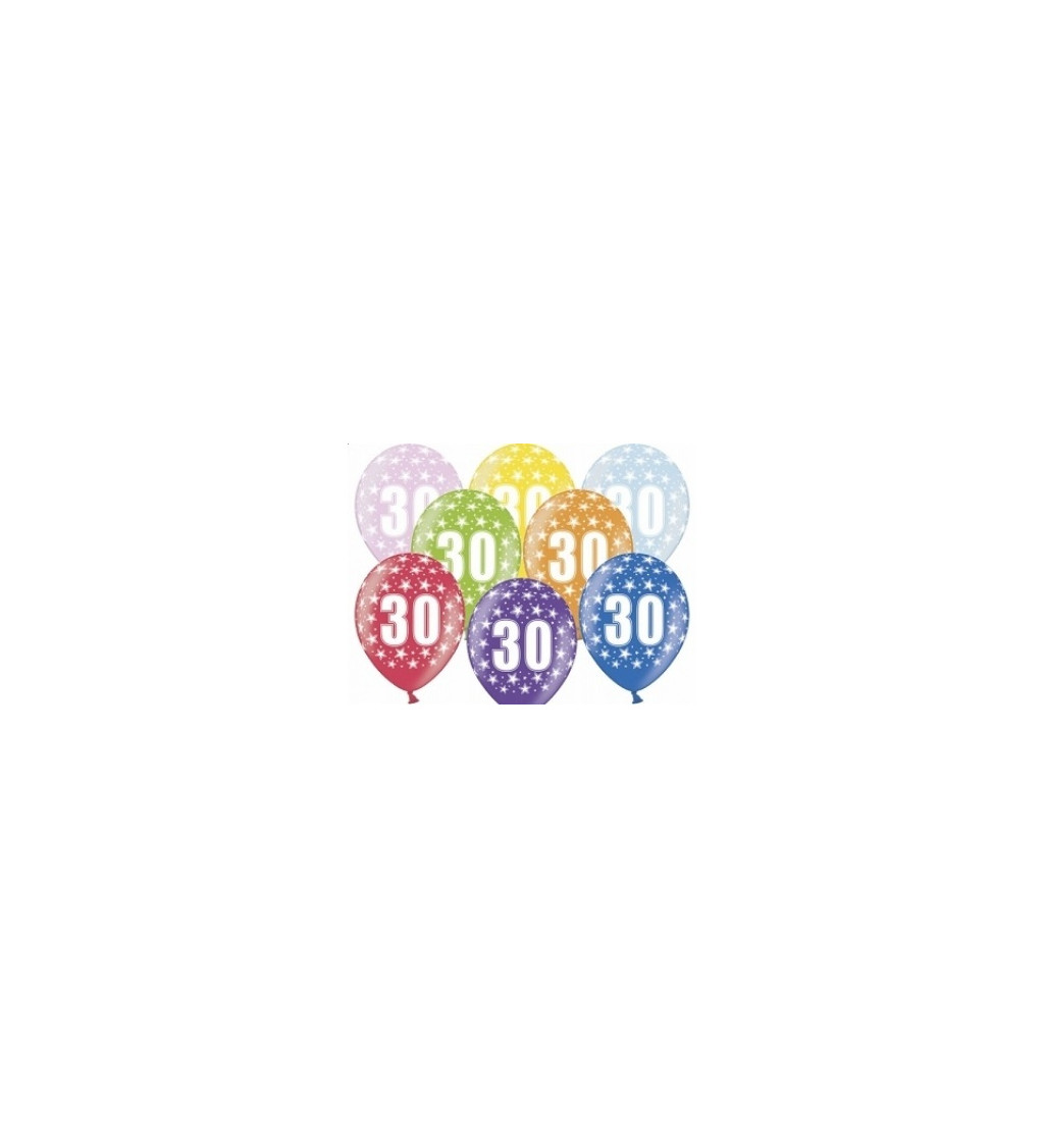 Farebné balóniky s číslom 30