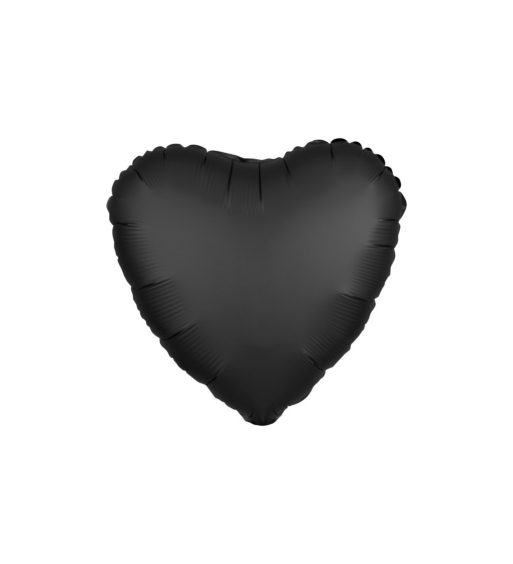 Fóliový balónik v tvare srdca, čierny