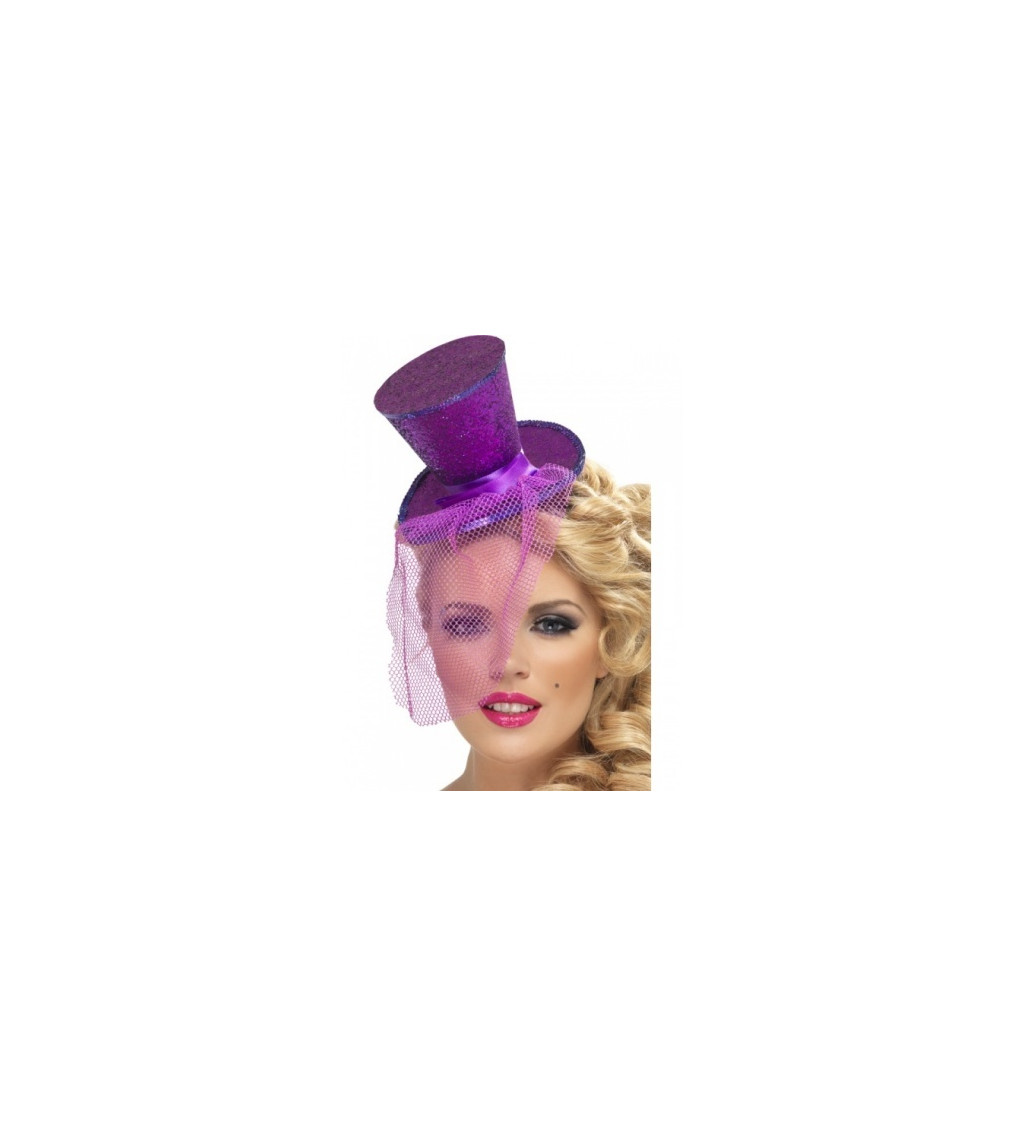 Mini klobúčik - fialový