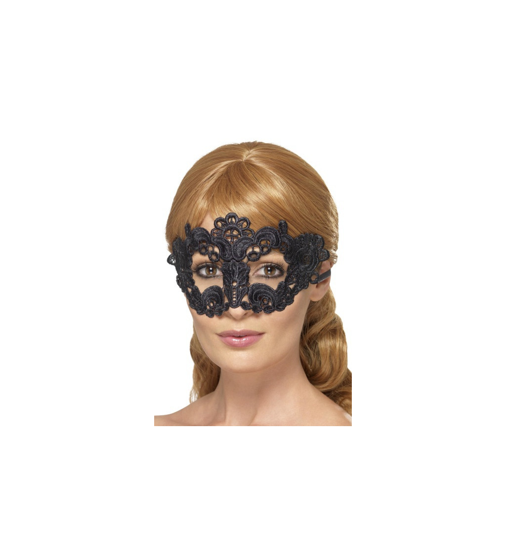 Krajková maska - čierna II