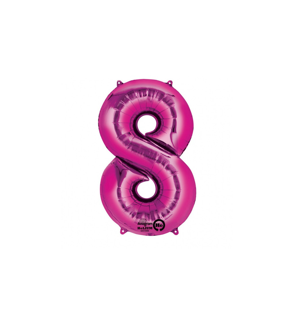 Ružový balónik v tvare čísla 8