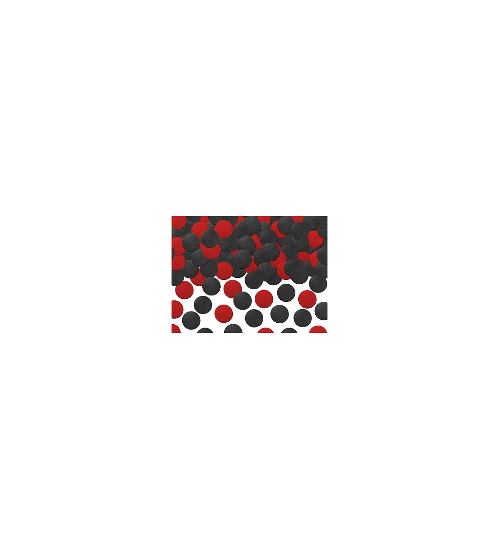 Konfety - červené a čierne bodky