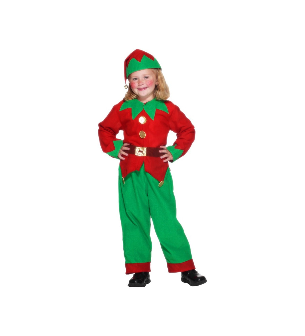 Detský kostým - Vianočný elf/Vianočná elfka