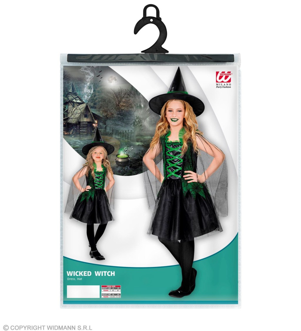 Detský kostým Malá Zelená čarodejnica