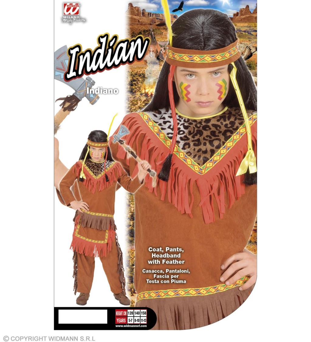 Detský kostým "Indiánsky chlapec - hnedý"