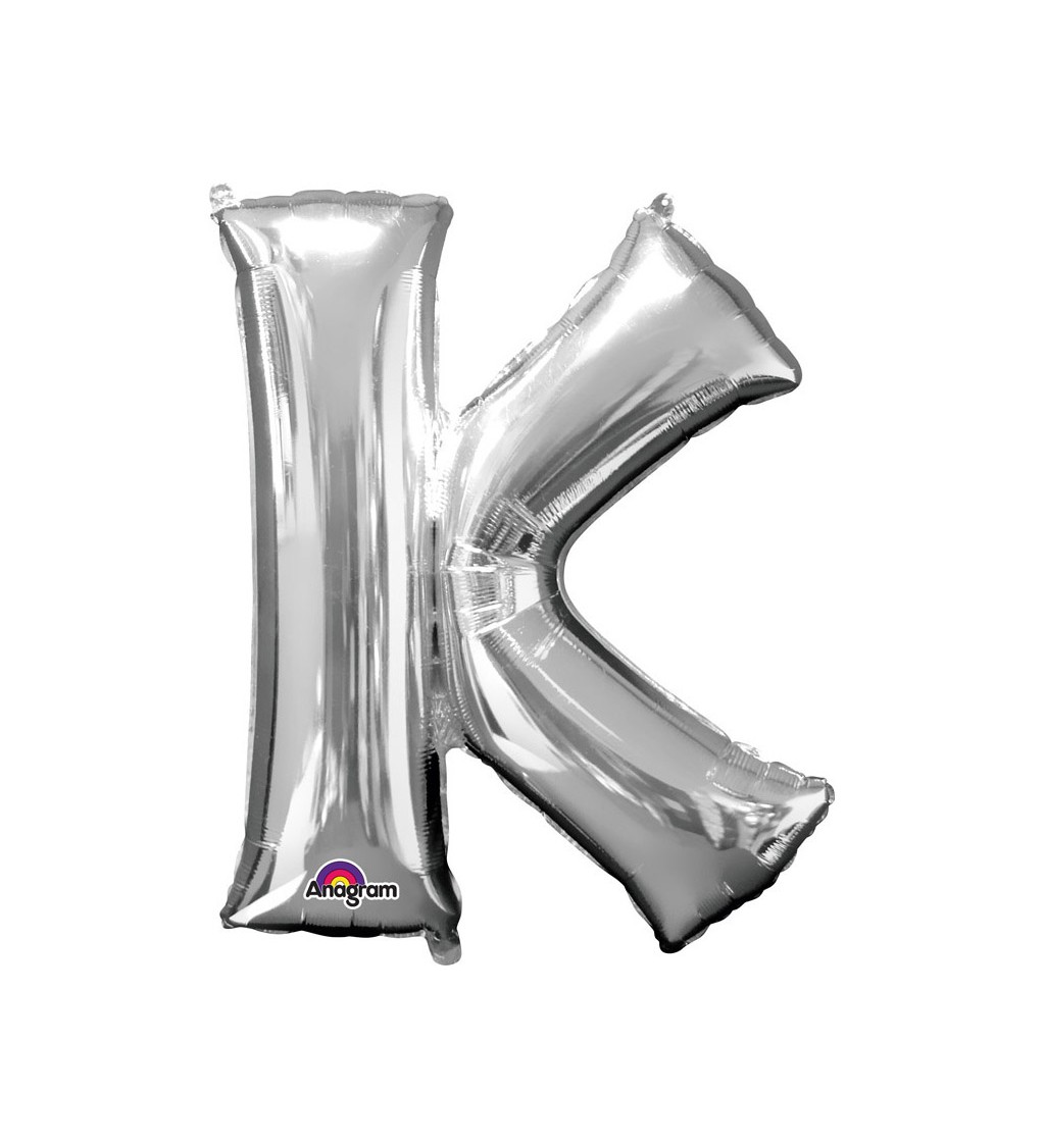 Balón "K" fóliový - strieborný