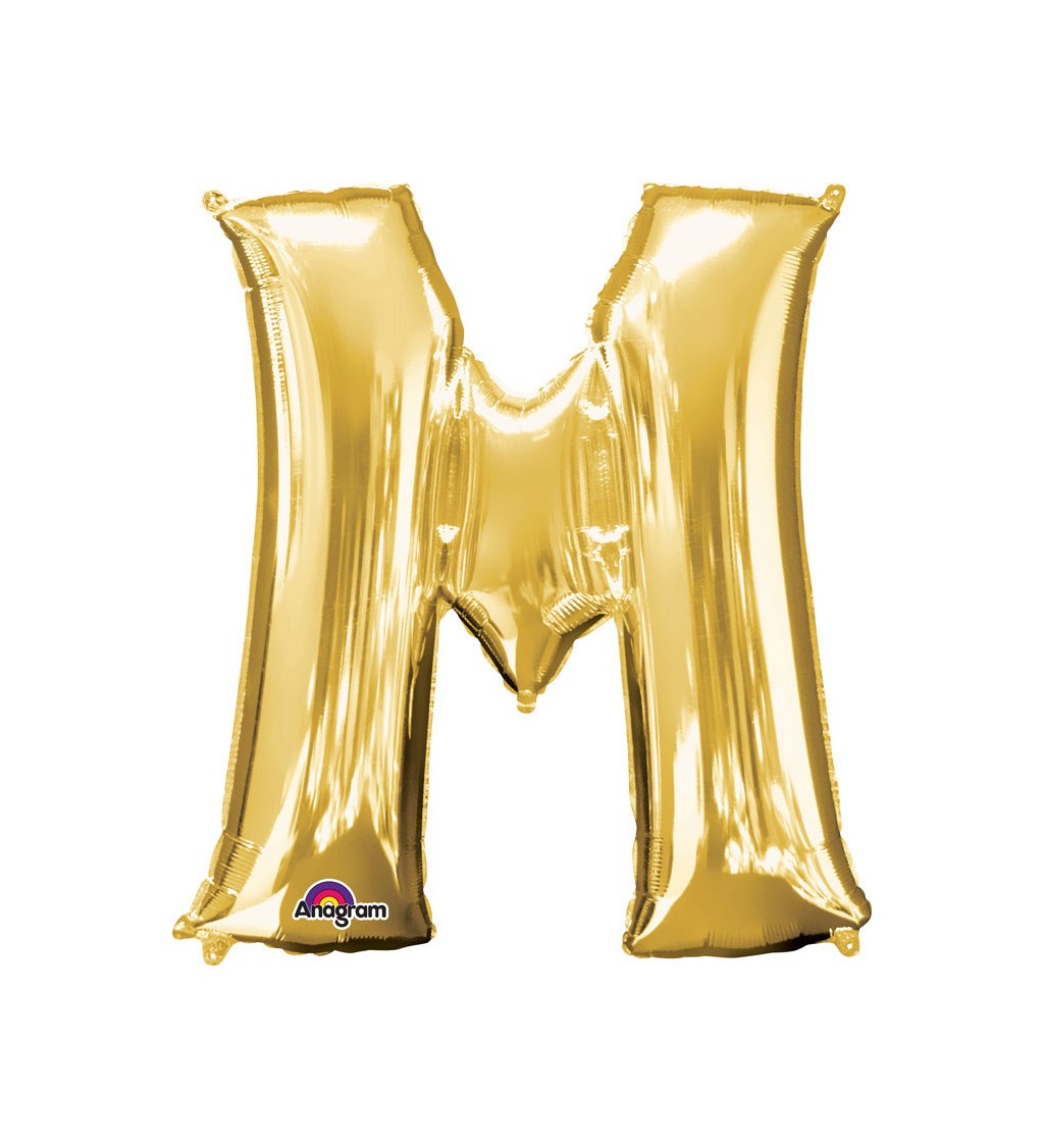 Balón fóliový Písmeno "M" - zlatý