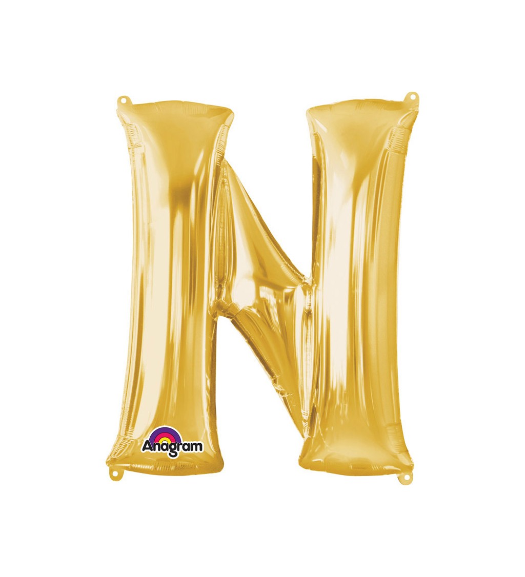 Balón fóliový Písmeno "N" - zlatý