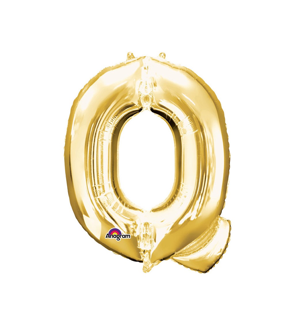 Balón fóliový Písmeno "Q" - zlatý