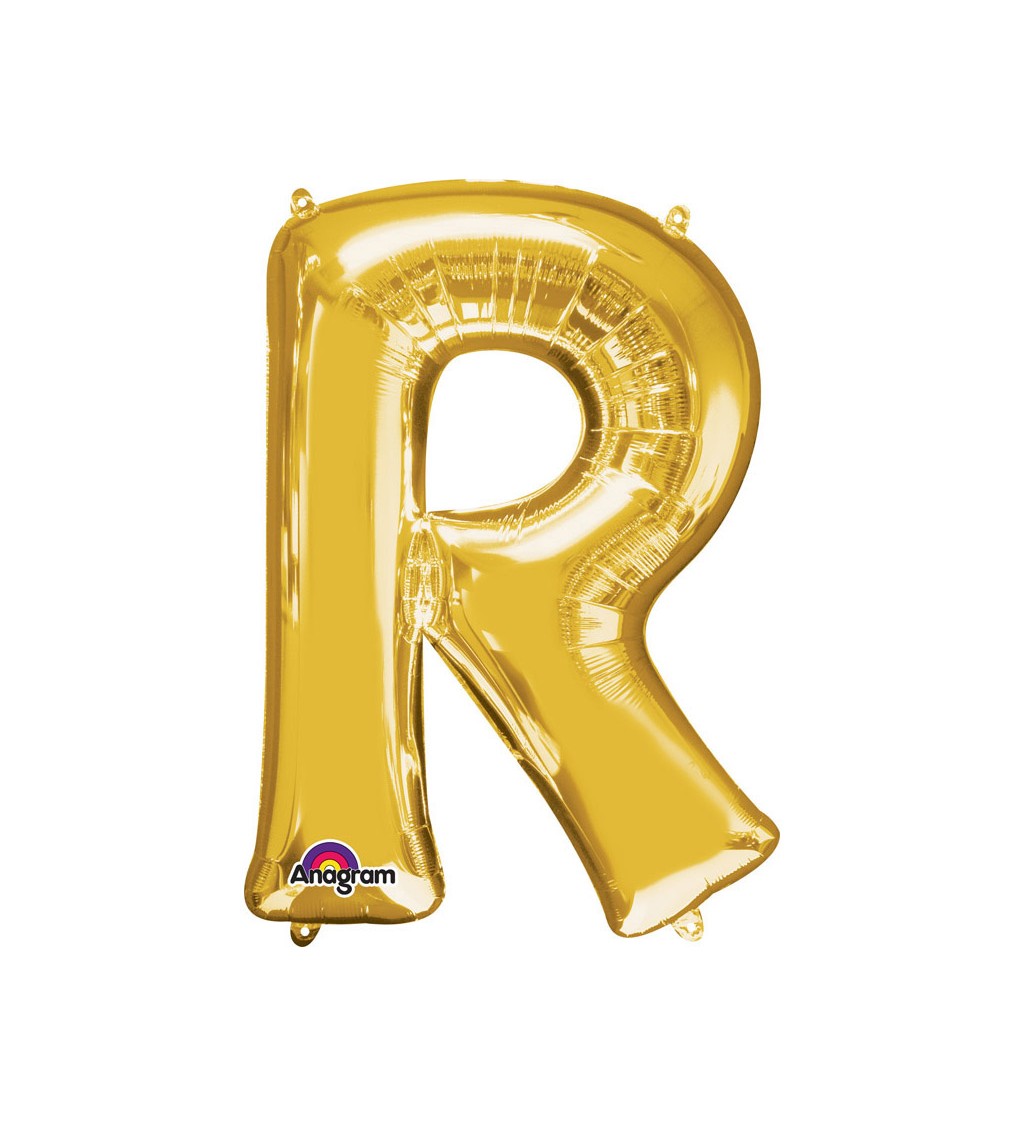 Balón fóliový Písmeno "R" - zlatý