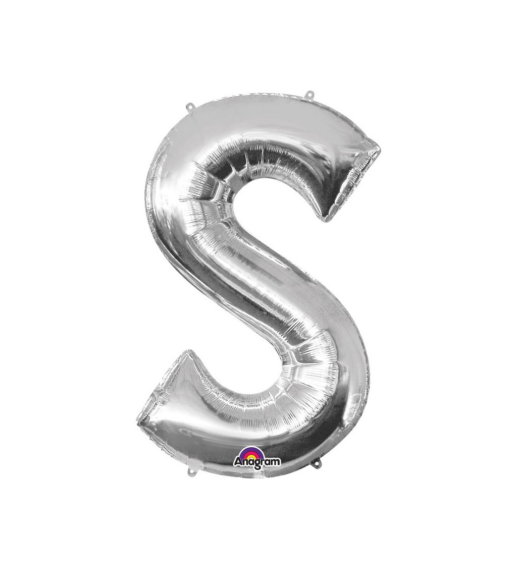 Balón fóliový Písmeno "S" - strieborný