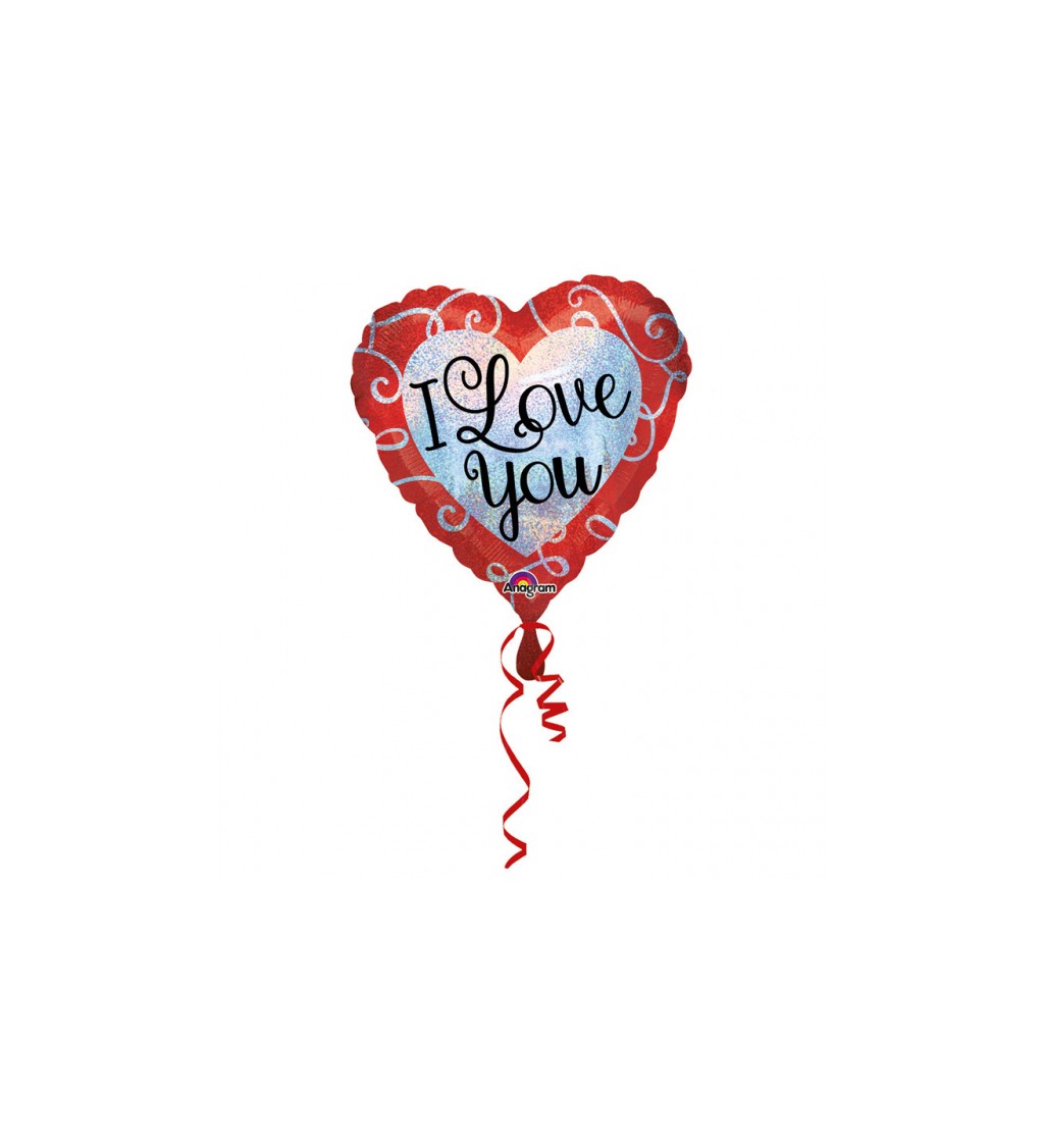 Fóliový balón v tvare srdca s nápisom I Love You