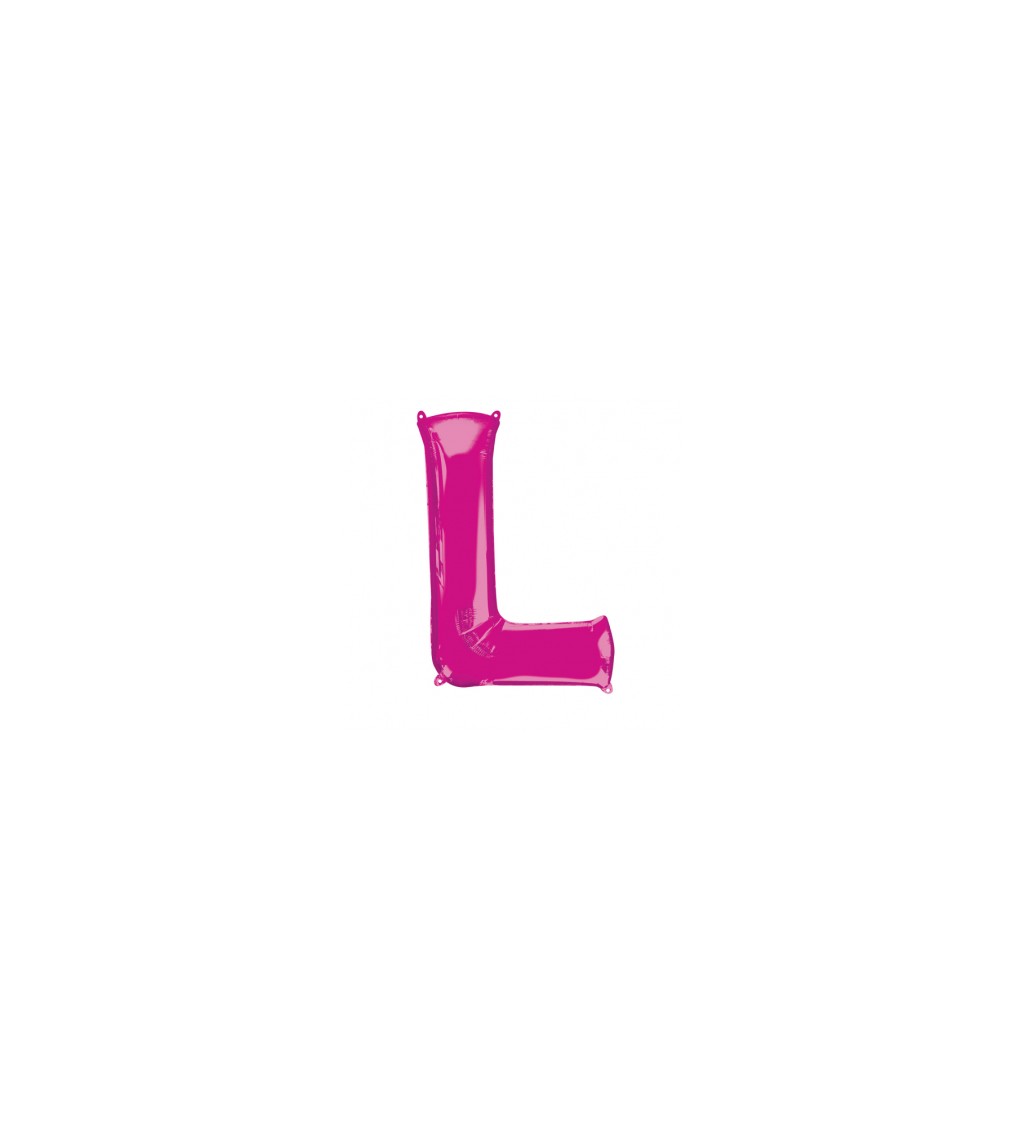 Balón fóliový "Písmeno "L" - ružový