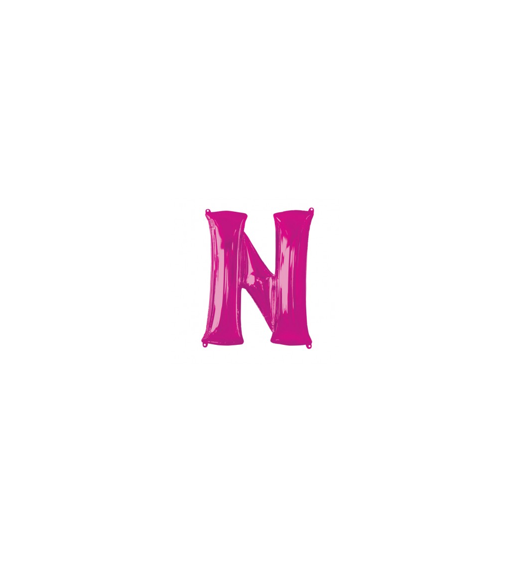 Balón fóliový "Písmeno "N" - ružový