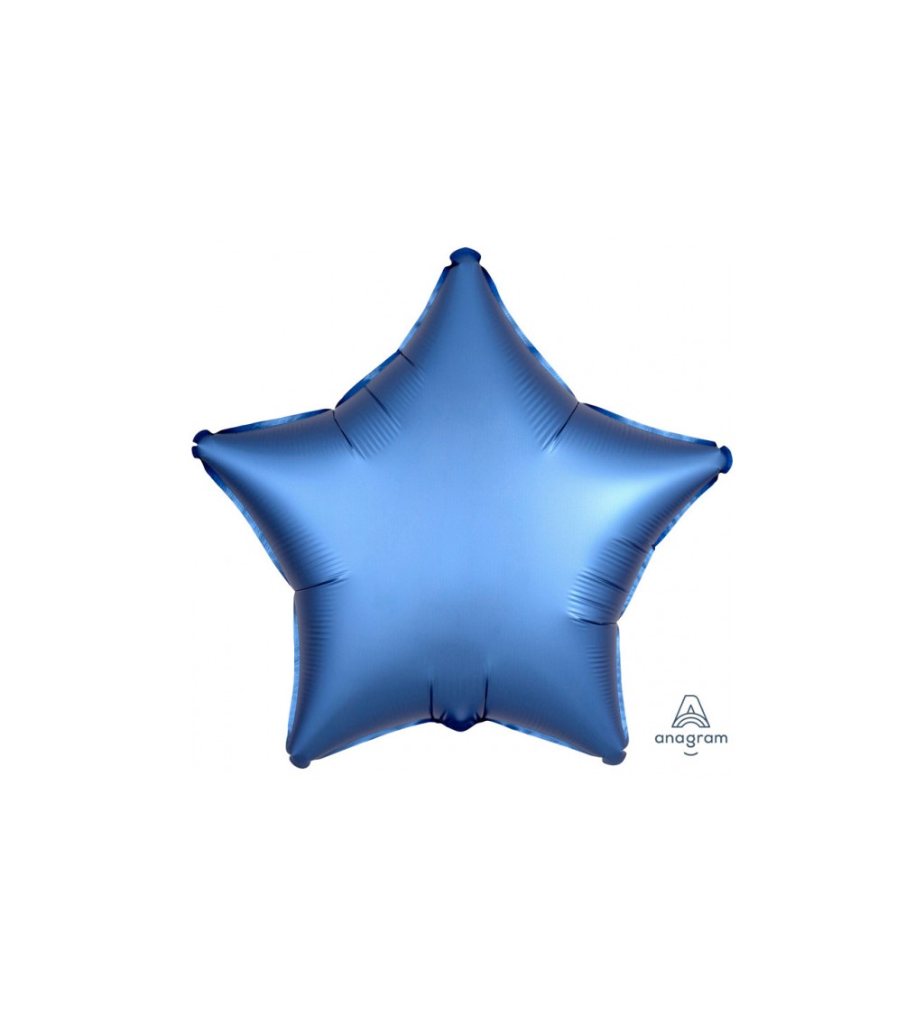 Fóliový balónik v tvare hviezdy v modrej farbe