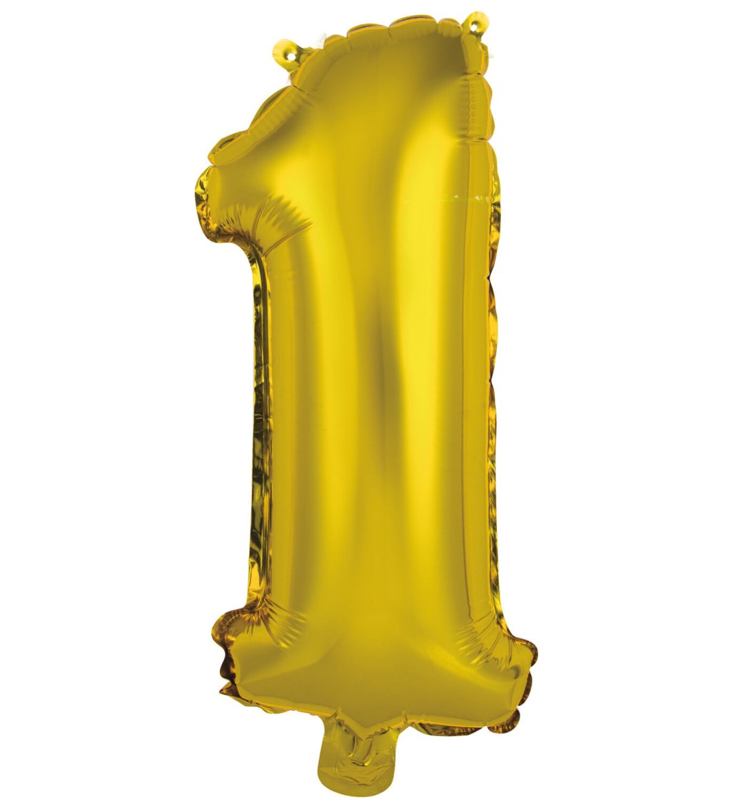 Mini zlatý fóliový balónik číslo 1