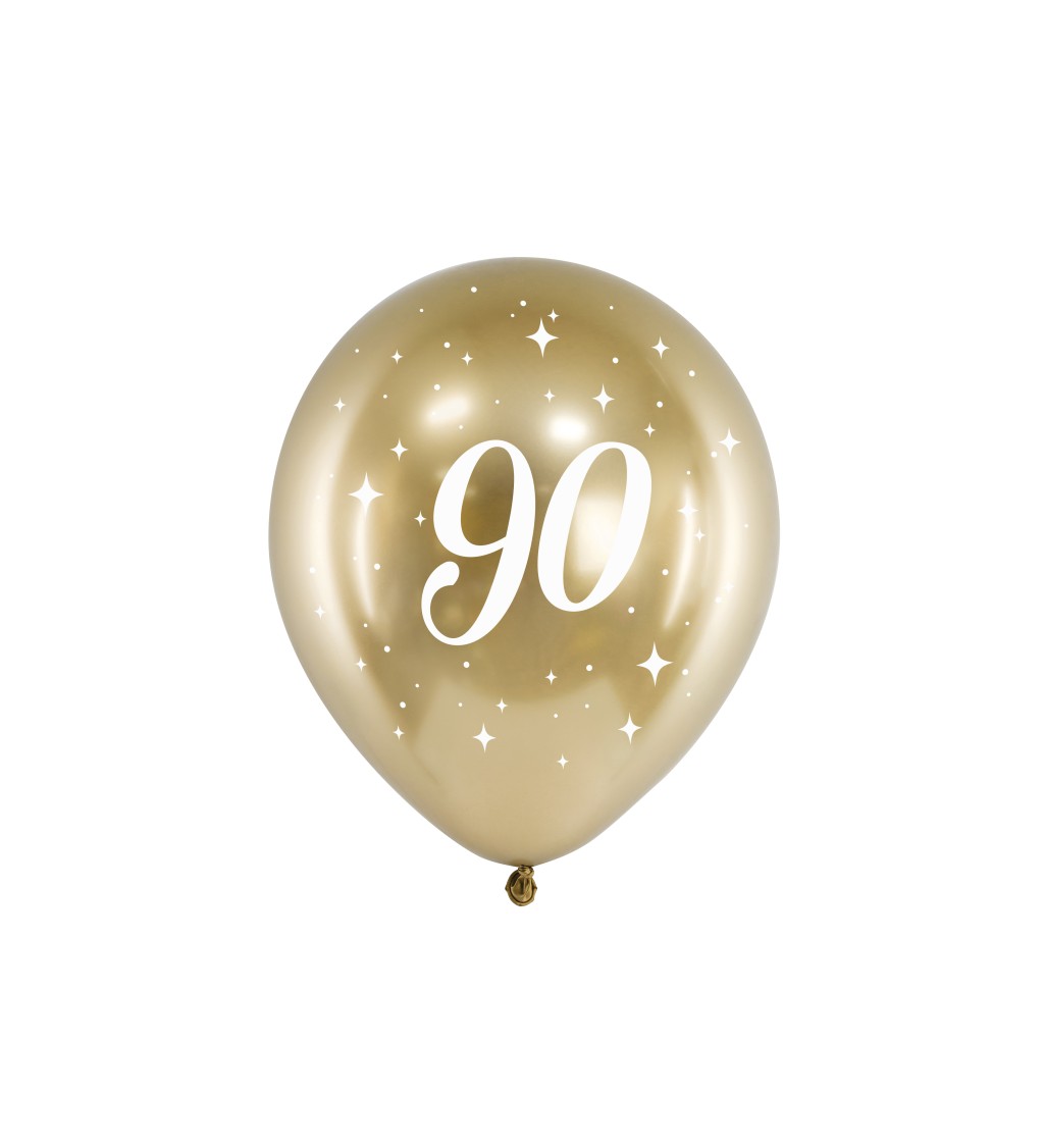 Lesklý zlatý balónik 90