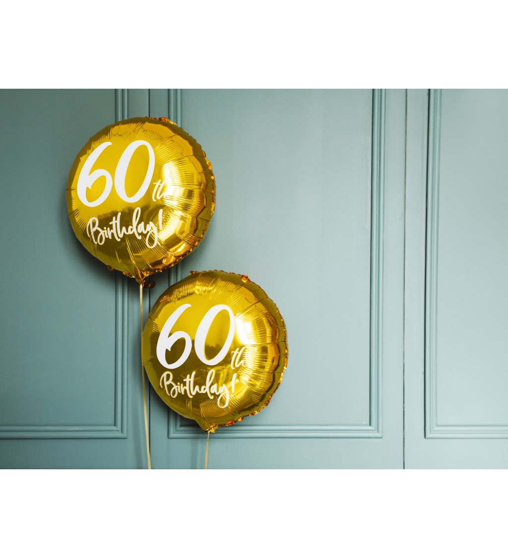 Zlatý fóliový balónik 60