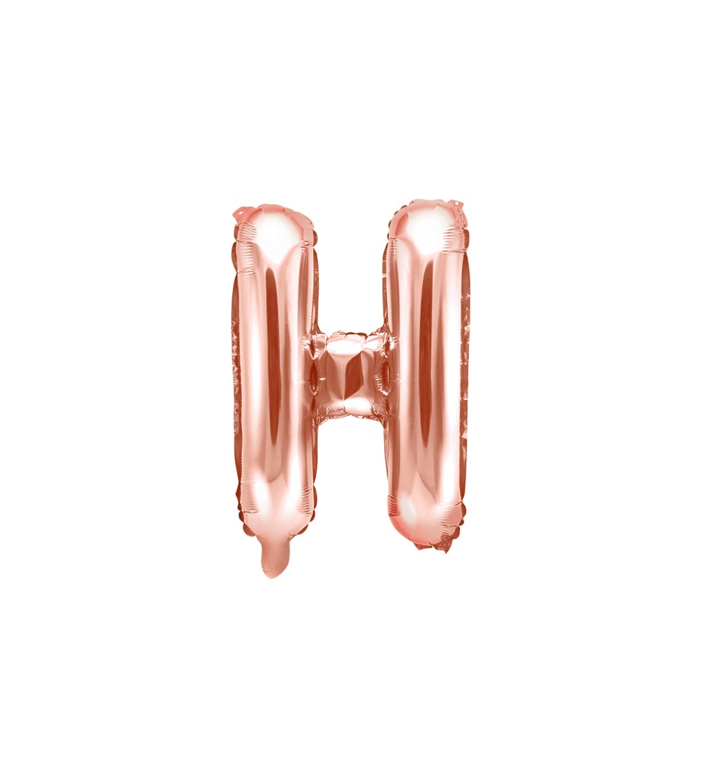 Fóliový balónik "H", rosegold