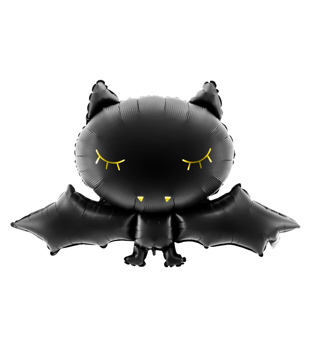 Fóliový balón Netopier, čierny so zlatou potlačou