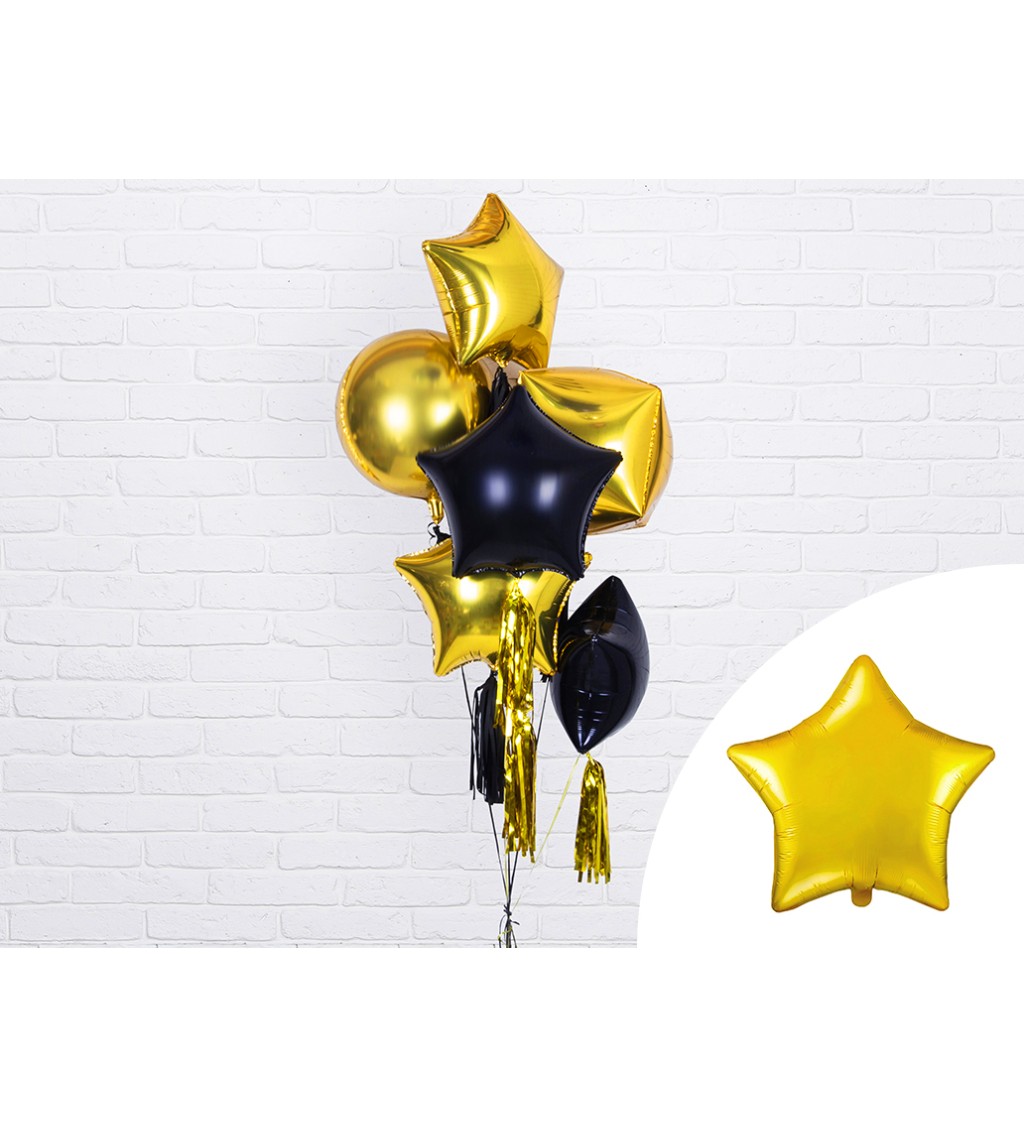 Fóliový balón Hviezda, zlatý
