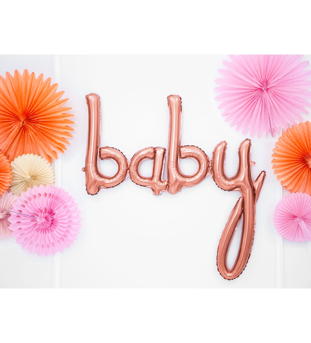 Fóliový balónik Baby ružové zlato
