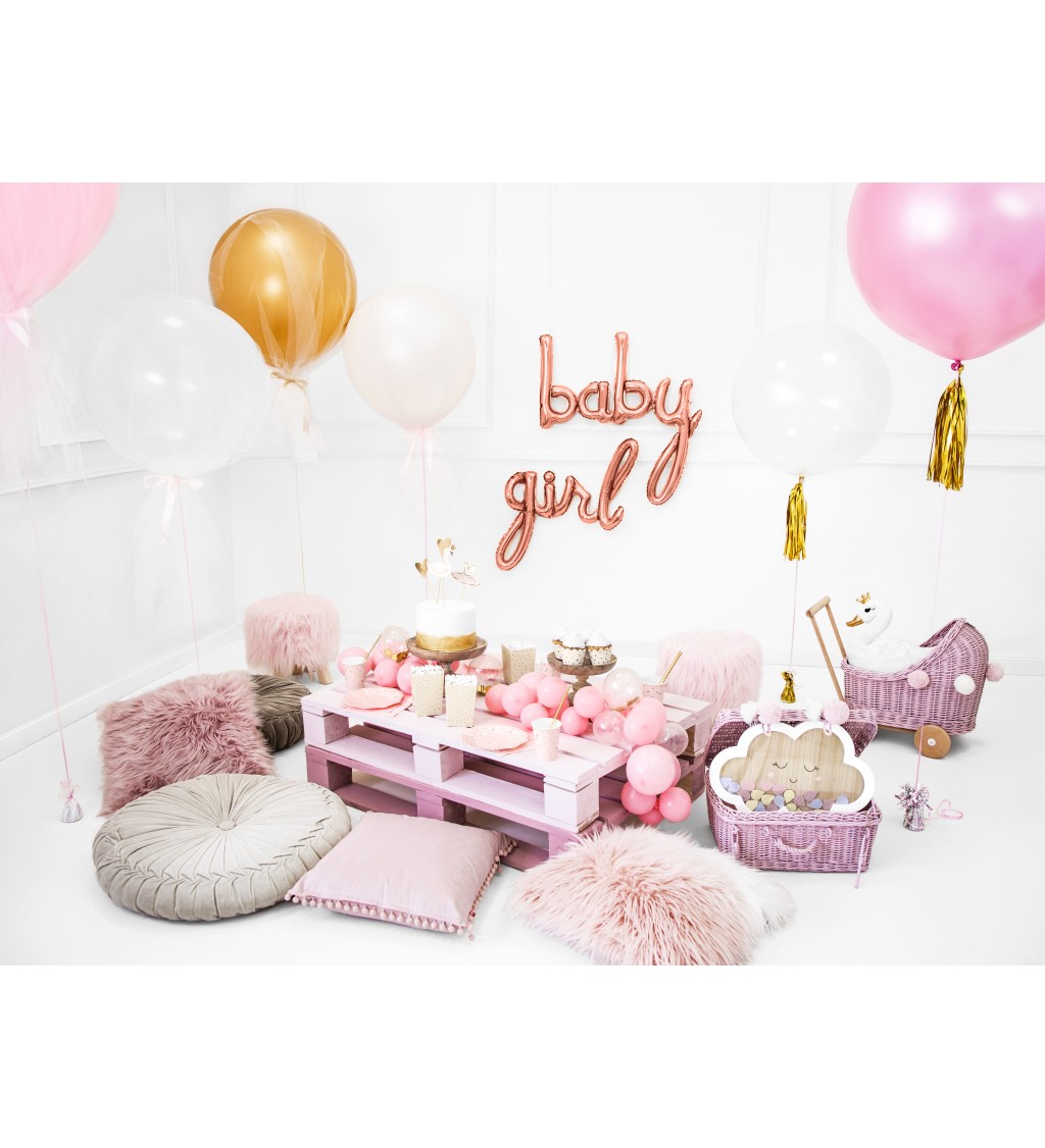 Fóliový balónik Baby ružové zlato
