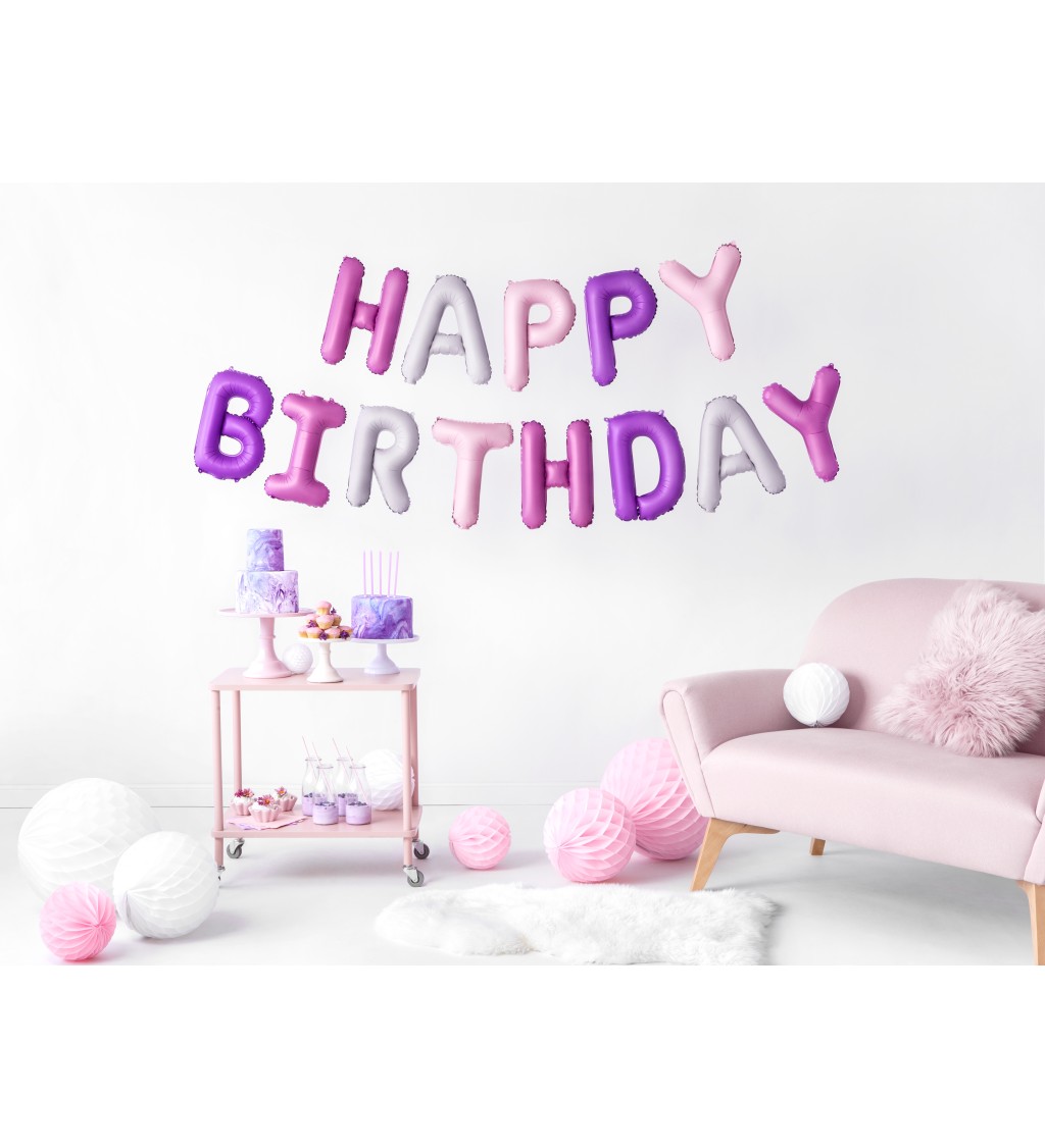 Fóliový balónik nápis Happy Birthday