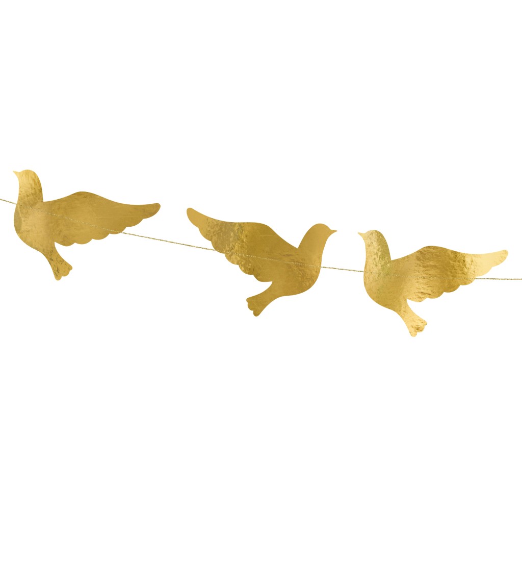 Girlanda so zlatými holubičkami