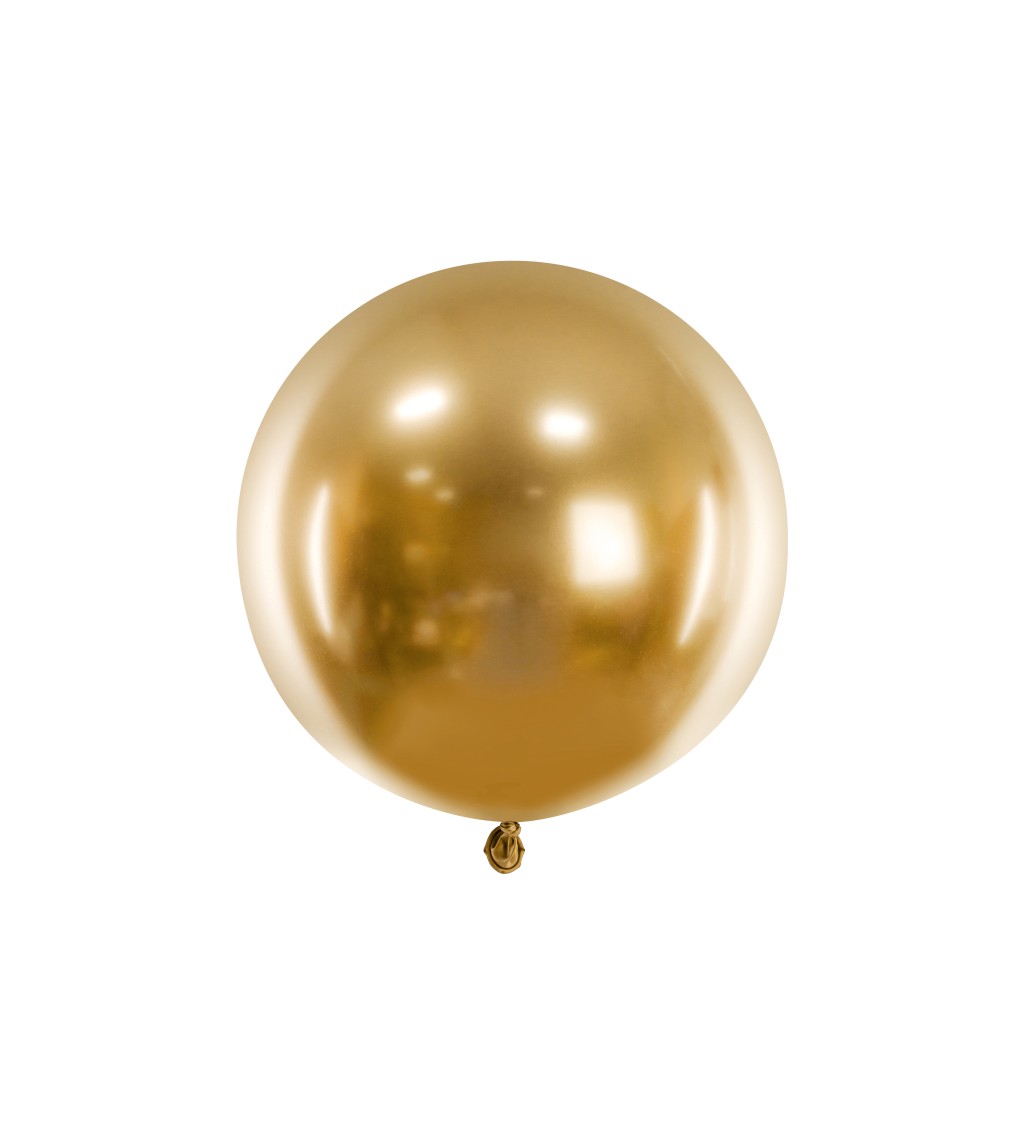 Okrúhly lesklý balón, zlatý