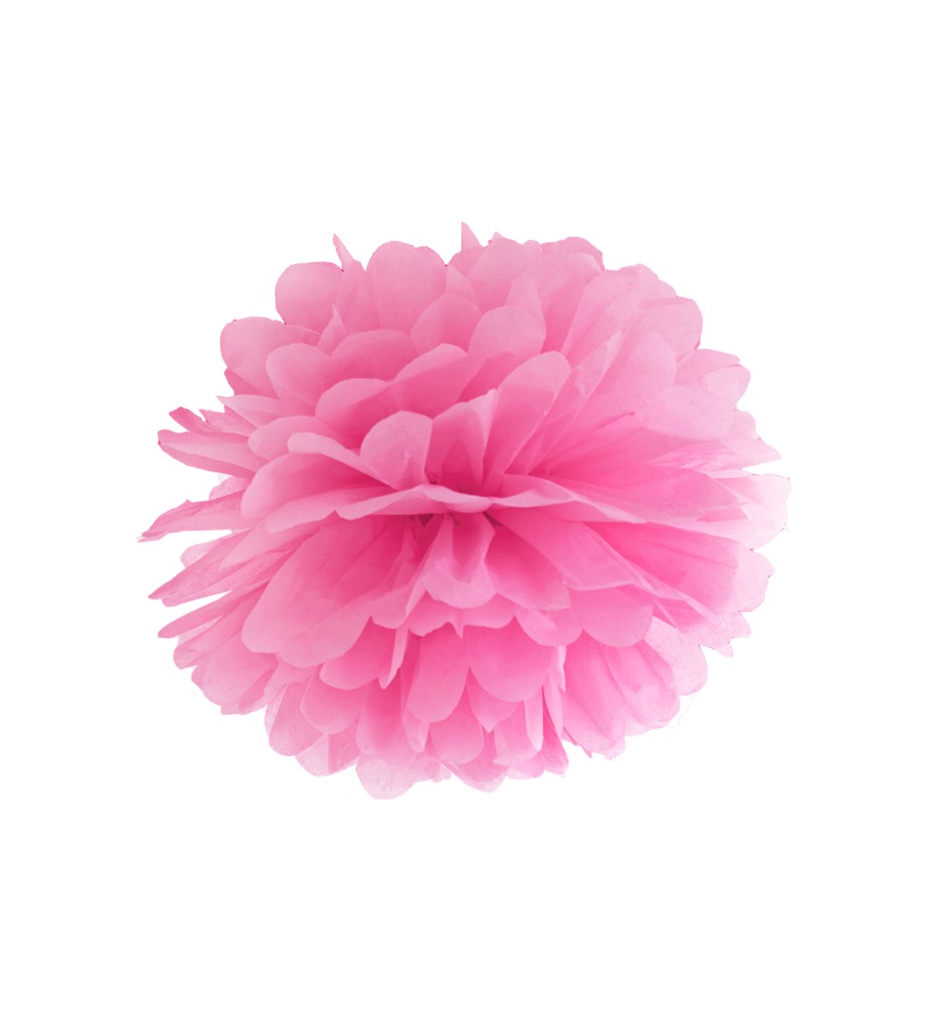 Hodvábna dekoračná guľa na zavesenie v ružovej farbe