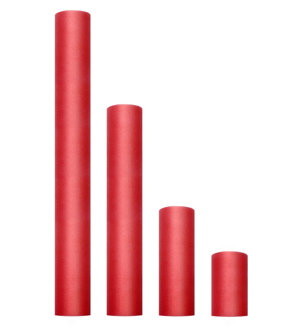 Dekoračný červený tyl 0,08 x 20 m