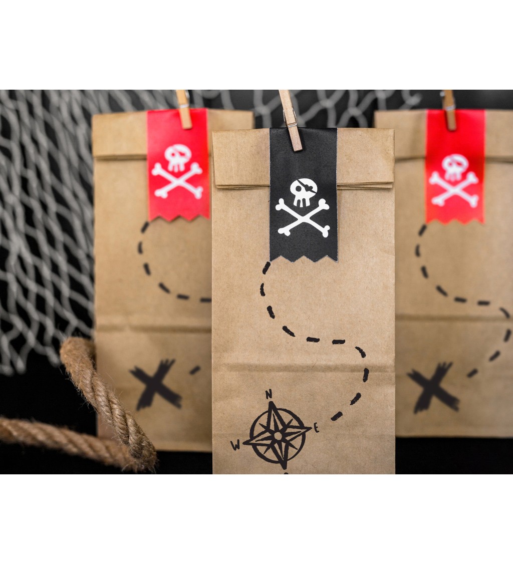 Darčekové balíčky pirátske - prírodné 6 ks