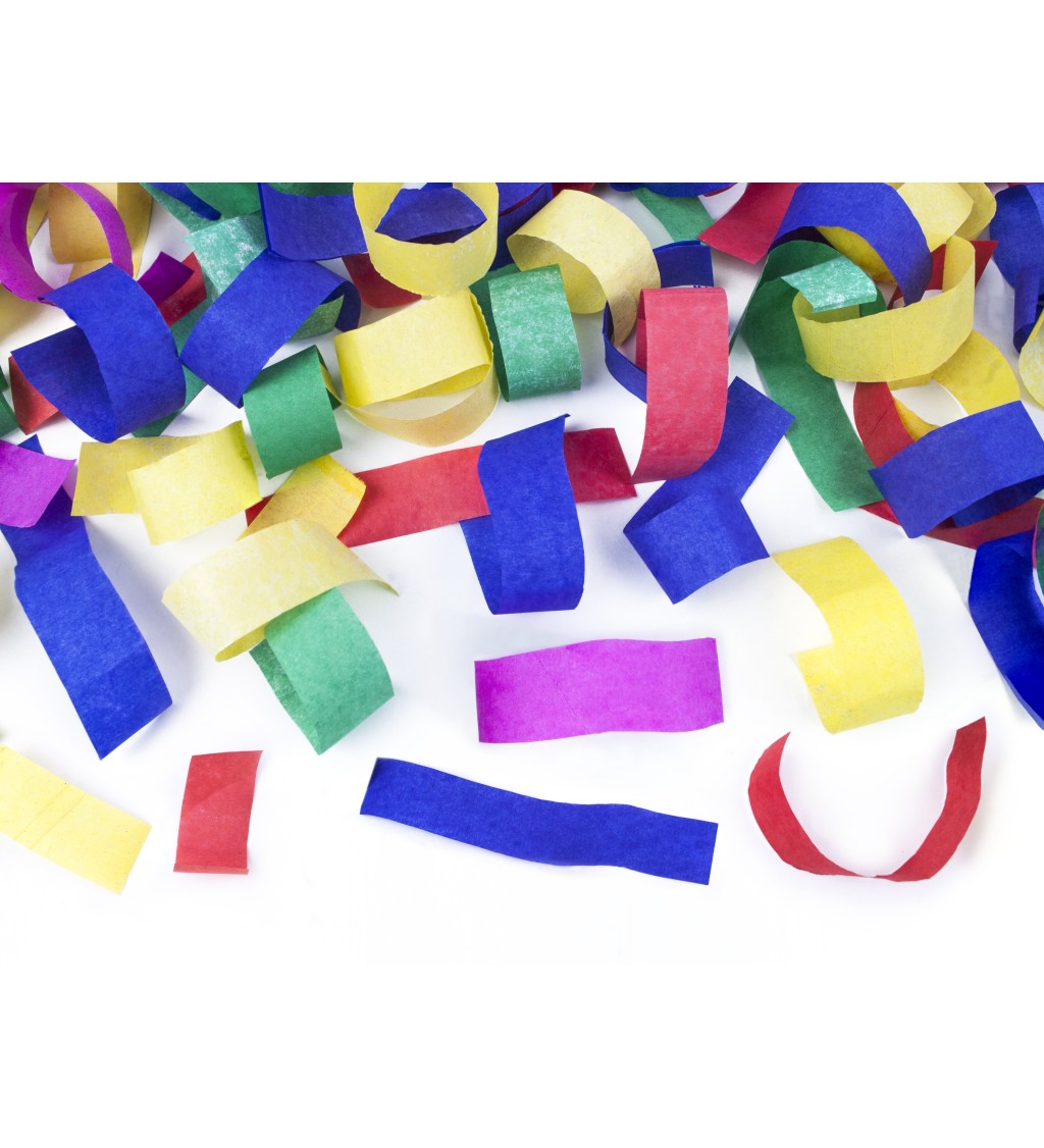 Vystreľovacie párty konfety v rôznych farbách