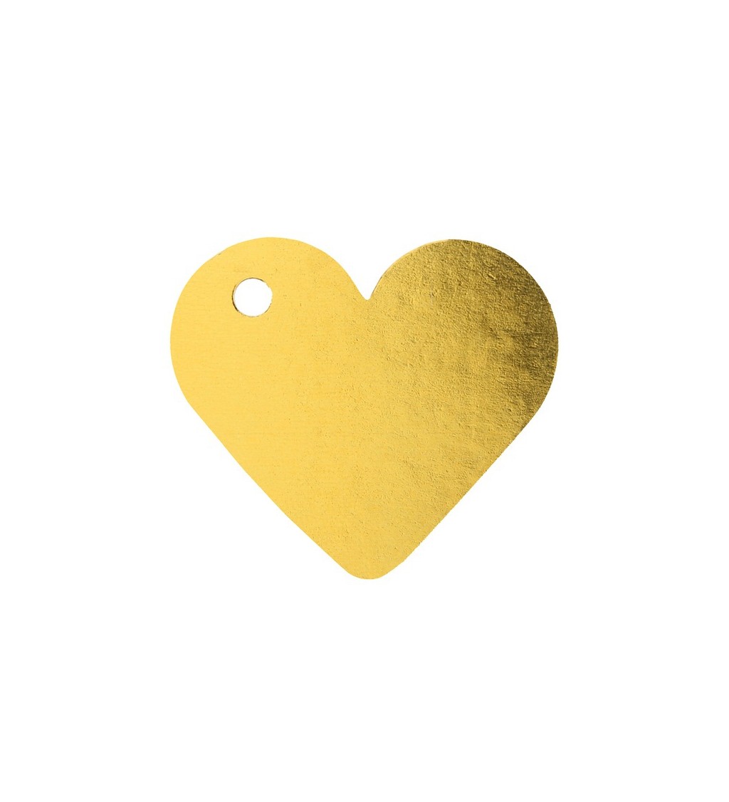 Kovová menovka - zlaté srdce