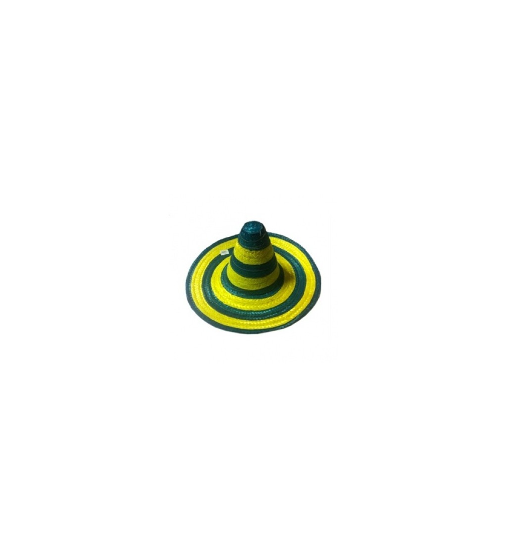 Sombrero zelenožlté - pruhované
